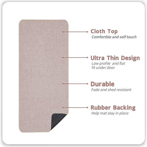Image of Bosap Bath Mat,Ultra Thin Bathroom Runner Rugs,Large Bath Mats for Bathroom,Quick Dry,Non-Slip,Machine Washable,Low Pile,Bath Rug,Shower Outside,Sink,Home Decor Accessories.Beige,2'x5'（24x60inch）