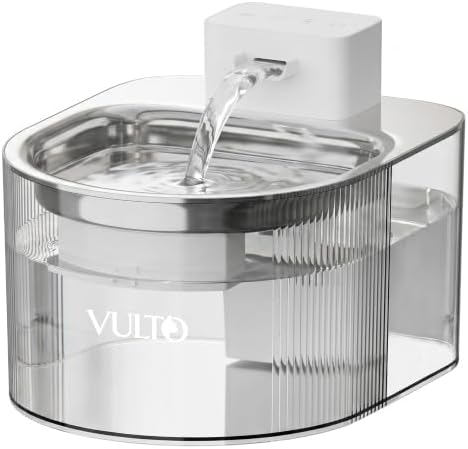 VULTO Stainless Steel Wireless Pet Fountain, Cordless Cat Waterer (Cube) image 4