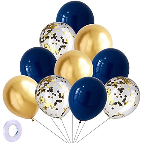 Lot de 30 ballons Yiran bleu marine et doré Cover