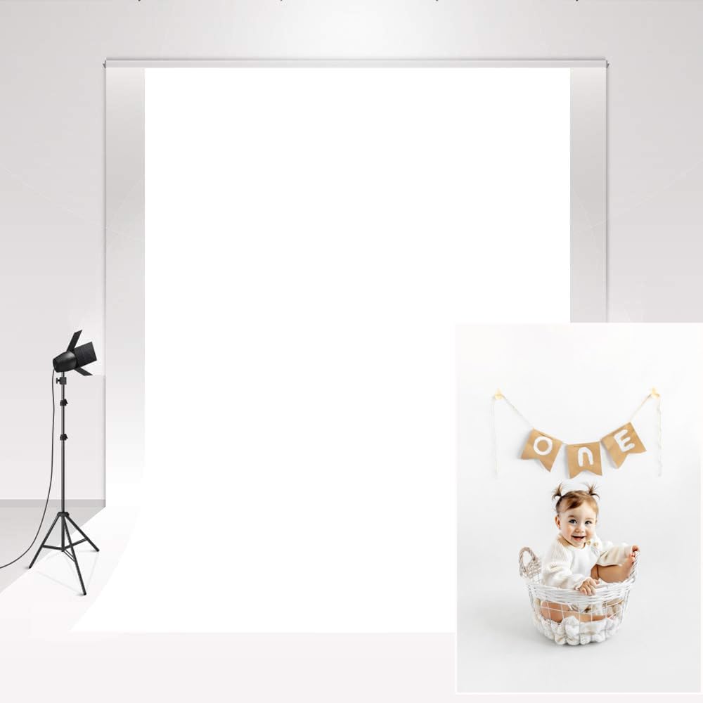 Kate Photography Backdrop Chroma key White 2x3m Magazine shooting Collapsible Background Photo studio Wedding Photograpic Backdrop Skin-friendly for Newborn Baby Pure White Chroma Key Photo Booth