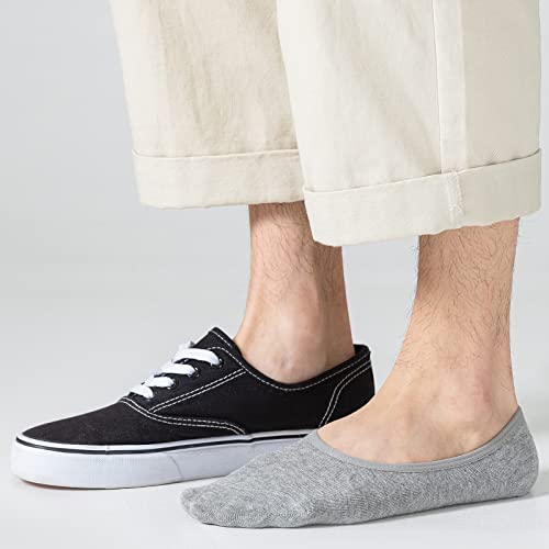 JORMATT Mens Truly No Show Socks With Non Slip Grips,Women Cotton Low Cut Socks for Loafer Sneakers Boat Shoes