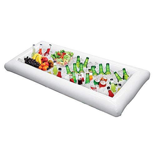 muxiao Bar de serviço inflável Salada Bandeja de gelo Recipientes para bebidas de alimentos, Buffet