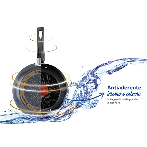 Conjunto de Panelas Antiaderente 7 Peças Rochedo Limpa Fácil Grafite