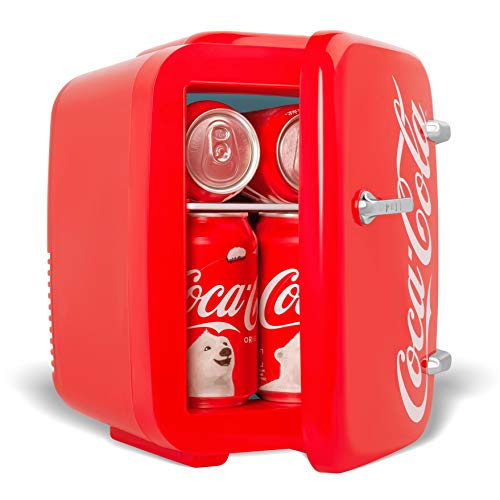 Coca-Cola Vintage Chic 4L Cooler/Warmer Mini Fridge by Cooluli for Cars, Road Trips, Homes, Offices and Dorms (110V/12V)