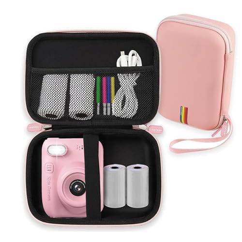 Leayjeen Funda Protectora para Cámara de Fotos Instantánea Infantil Compatible con Hangrui/Uleway/TOYOGO/Gofunly/Ushining y Papel de Impresión (Solo Funda) Rosa