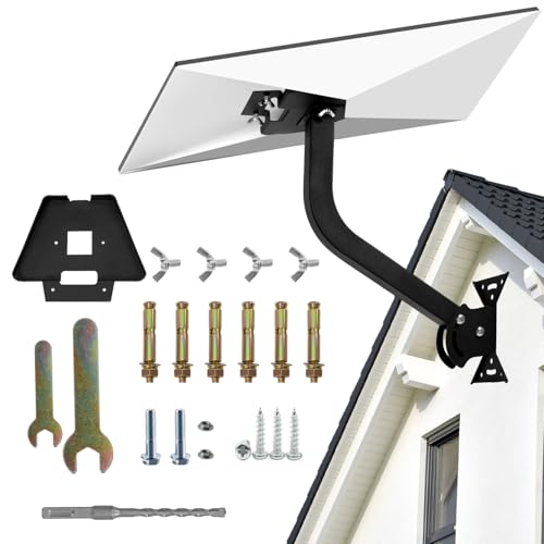 Starlink Gen 3 Roof Mount Adjustable Pivot Wall Mount for Starlink Gen3 Heavy Duty Pole Mounting Kit with Metal Gen 3 Pipe Adapter for Standard V3 Dish (Black)