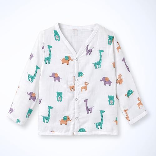 Image of The Boo Boo Club Kids 100% Cotton Muslin Printed V Neck Long Sleeve TopBottom Set | Night Suit for Baby Girl and Boy