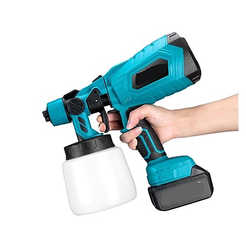 YTBHSHXZ, 1000ML elektrische kabellose Spritzpistole Lackierpistole Auto Möbel Stahlbeschichtung Airbrush 3 Düsen Kompatibel mit Batterie