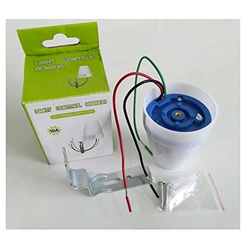 Image of amiciSmart Automatic On /Off Street Light 2 Way Switch Controller AC 220V 10A Photocell Sensor for Outdoor Lights, White