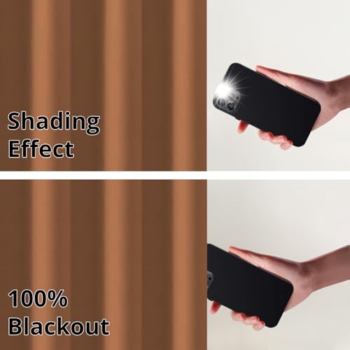 Image of Homestan 90% Blackout Door Curtains 7 Feet Long Set of 2, Room Darkening Parda with Grommet Design for Home Decor (7x4 Feet,Rust)