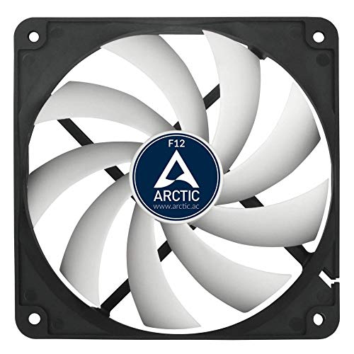 ARCTIC F12 - 120 mm Ventola, Basso Livello Rumore, Custodia Standard, CPU per PC, Cuscinetto Fluido Dinamico, Ventilazione 1350 RPM, 0,3 Sone - Nero/Bianco