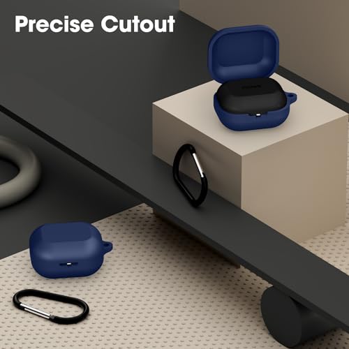 Image of Sounce Silicone Case Cover for Noise Buds N1, Portable Non-Slip Grip & Scratch-Resistant Protector with Carabiner Clip Full Protection Water Resistant, Shockproof Cover - Blue