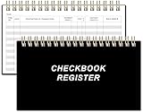 Check Registers for Personal Checkbook - A6 Blank Ledger Transaction Registers for Personal, Check Register Book for Checking and Saving Account, Deposit and Credit Card, 3,75' x 6.75', Black