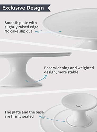 Sweese 709.101 12-Inch Porcelain Cake Stand, Round Dessert Stand, White Cupcake Stand For Parties #TOP3