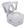 JAXPETY 2.6 Gallon Outdoor Portable Toilet Toilet for RV Travel, Camping, Boating & Car, Leak-Proof Cassette Toilet, Grey
