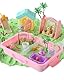 sikmcle Haustier Sensorik Magic Sand Set, Haustierspielset und Sandkasten mit Deckel, Hunde- und Katzenspielzeug für Kleinkinder, Sensorik-Set für Kinder von 3-7 Jahren und älter(Petting Zoo)