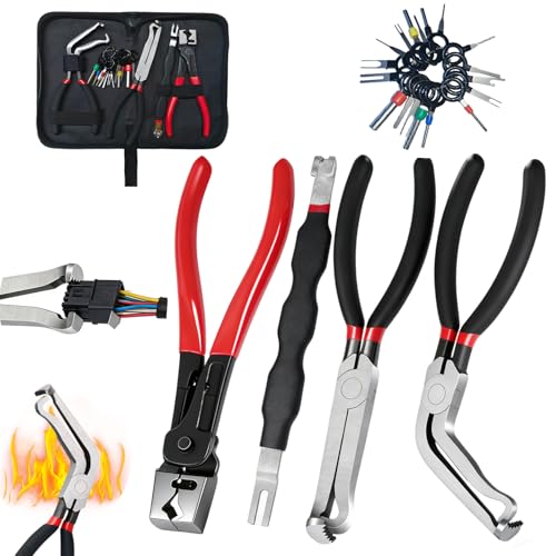 Electrical Disconnect Pliers Set – Automotive Electrical Tools & Connector Removal Tool Kit with Hose Clamp Pliers, Wire Terminal Separator, and Car Plug Connector