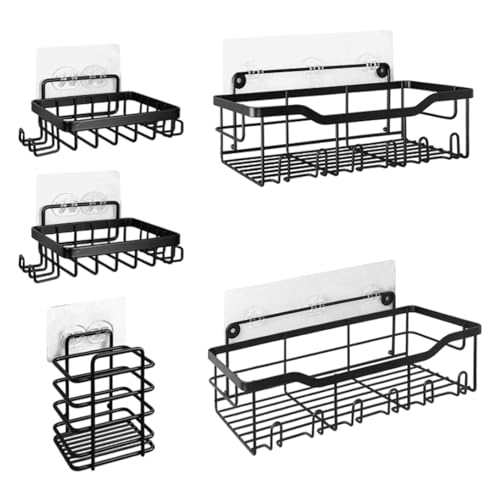 Estante de ducha adhesivo, organizador de pared versátil para baño, estante de pared de ducha de metal, estantes de ducha para el hogar