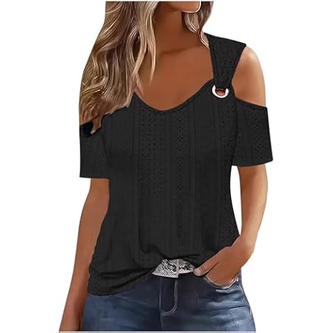 TURWXGSO Cold Shoulder Tops for Women Cover