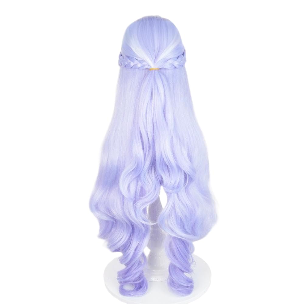 Vivian Wig Purple Mixed White Long Curly Cosplay Wig Heat Resistan Synthetic Fiber Hair for Uniex Adult Cos Halloween Anime Party Replacement Wigs - Image 5