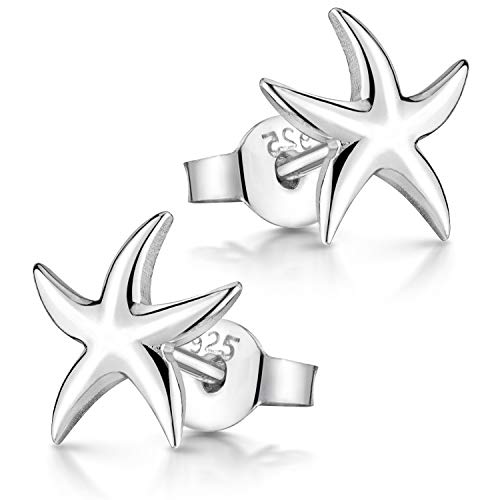 Materia Damen Ohrstecker Seestern Silber 925 - maritime Ohrringe Stecker klein Set rhodiniert SO-416