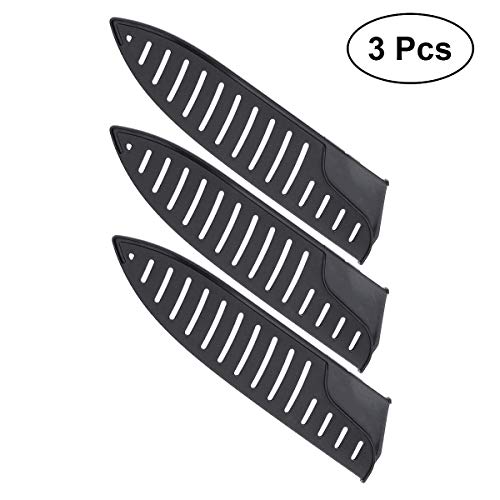 3pcs Black Plastic Kitchen Knife Blade Protector Cover for 8 Inches Knife