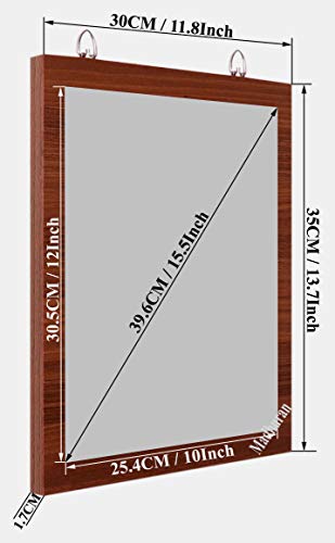 Image of Madhuran Sun Art Frameless Wall Hanging Small Size Mirror (30X35 CM,C.Walnut) Stickers Dressing Table Bathroom Organizer Cabinet Bedroom Flexible Sheets Mirrors Storage Full Length