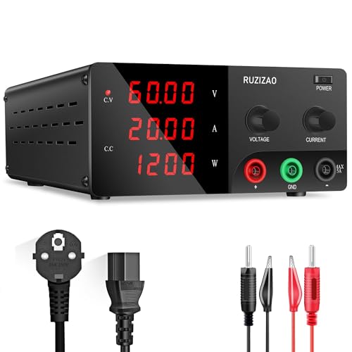 RUZIZAO Alimentatore da Banco 60V 20A 1200W con Display LED