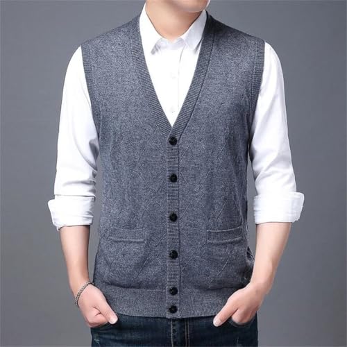 Men's V-Neck Retro Knitted Cardigan Sleeveless Casual Daily Business Knitted Vest2