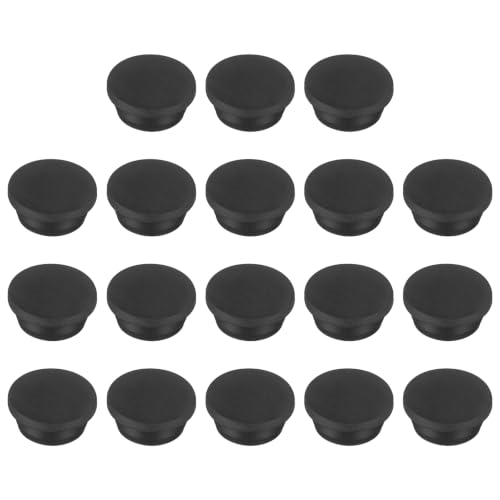 Image of MECCANIXITY 18pcs T-Shaped Silicone Plugs 32.3mm 1-9 /32 Inch Dia Snap in Plug Hole Seal Cover Round Rubber Stopper for 31.5-32.3mm Holes Kitchen Rubber Bulkheads Waterproof Sealing, Black
