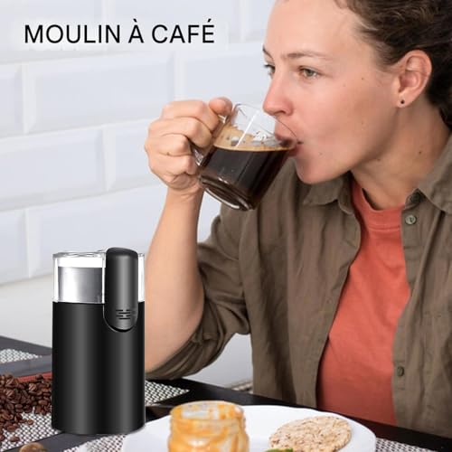 Moulin à café électrique compact en acier inoxydable pour maison et voyage