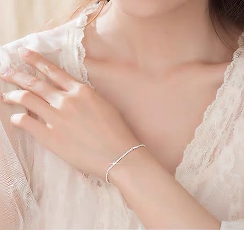 Silver Link Bracelet, Silver Adjustable Chain Bracelets, Dainty Sparkle Chain Bracelet Jewelry for Women3