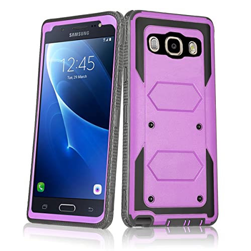 Asuwish Phone Case for Samsung Galaxy J5 2016 Cover Hybrid Rugged Shockproof Hard Drop Proof Full Body Protective Heavy Duty Mobile Bumper Cell Accessories Gaxaly J5 Duos 6 SM-J510MN Women Men Purple