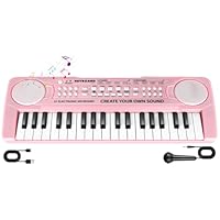 Kids Toddler Toy Piano Keyboard, 37 Key Pink Pianos for Kid Music Toys Instruments with Microphone for 3 4 5 6 7 8 Year Old Girl Boy Birthday/Christmas Day Gift