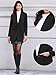 Allegra K Pea Coats for Women Winter Stand Collar One Button Mid Long Outwear Overcoat Blazer Large Black