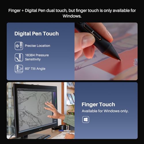 HUION KAMVAS Pro 27 4K UHD Drawing Tablet with Screen, PenTech 4.0 16384 Pen Pressure, Anti-Glare Canvas Glass 2.0 Full Laminated Graphics Tablet, 98% Adobe RGB Multi-Touch Screen for Artist - Image 5