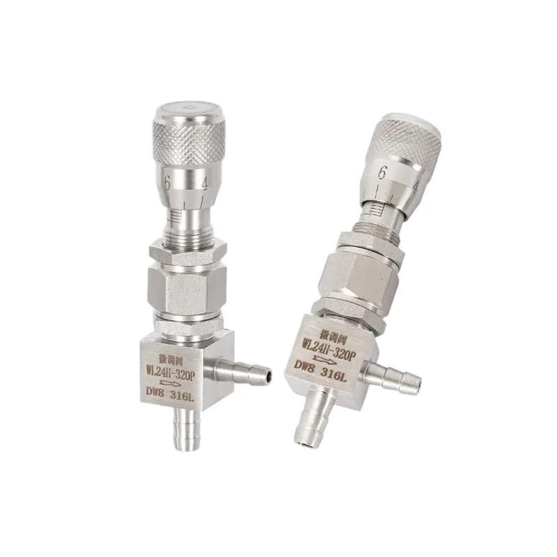 Zawór iglicowy prosty i kątowy ze stali nierdzewnej 304, króciec do węża 4–12 mm do mikroregulacji dozowania gazu wodnego(12mm,SUS316L,Straight)