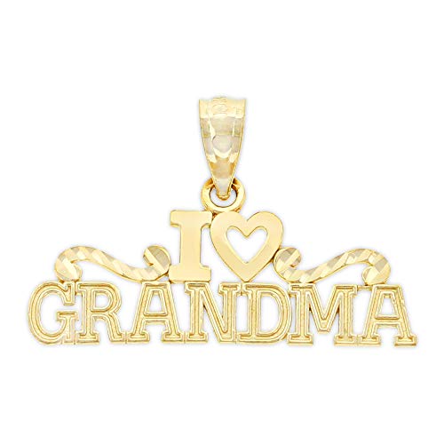Image of Gold Grandma Charm Pendant - 10 Karat Gold - Grandma Jewerly - Gift for Grandma