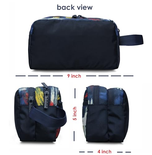 Image of Polyester Toiletry Bag for Men & Women Makeup Pouch, Travel Essentials Travel Organizer Travel Pouch for Men for Travel Kit for Toiletries, Wash Bag - Blue (Blue)