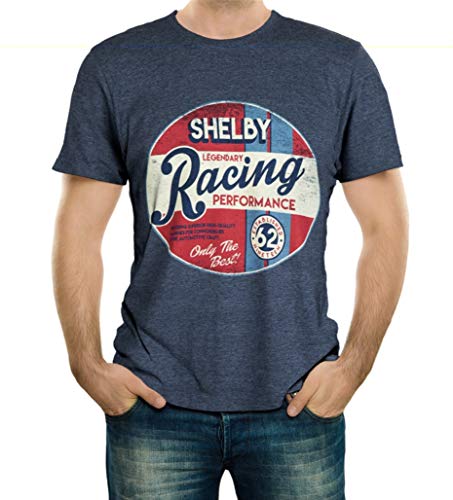 Shelby Legendary Racing Performance Navy Tee T-Shirt | Officialy Licensed Shelby® Product | 50% Cotton, 50% Polyester