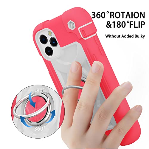 Image of MARKILL Compatible with iPhone Case with Ring Stand, Military Grade Drop Protection Full Body Rugged Heavy Duty Protective Durable Cover iPhone. (Hot Pink, iPhone 12 Pro Max 6.7 inch)