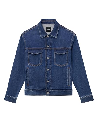 Theory Men's City Trucker Jacket in Denim Beryl2