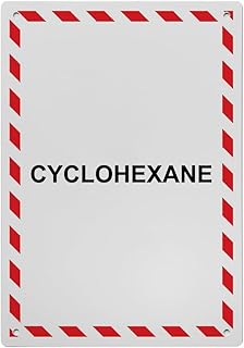 Cyclohexane Sign, 8.5 x 11 in" OSHA Compliant Chemical Sign, Weatherproof Plastic, UV resistant & Easy-to-Read Signage