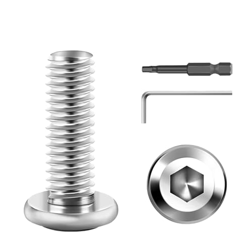 30 Pcs M8 x 25mm Hex Socket Screws, 304 Stainless Steel Flat Head Bolts, Full Thread Machine Screws with Allen Key for Furniture DIY & Assembly