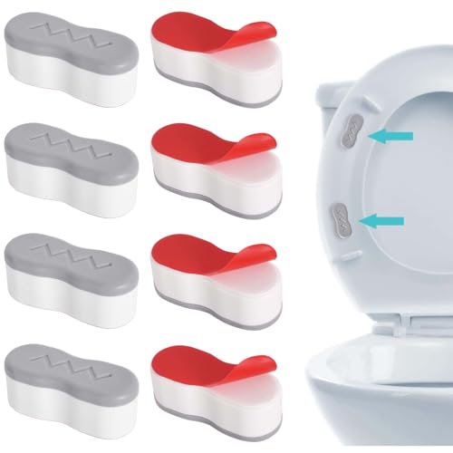 Ersatz-Puffer für WC-Sitze, 8 Stück Toilettensitzpuffer Universal Ersatz Stoßstangen Toilettensitz Stoßstangen WC Sitz Puffer mit starkem Kleber, selbstklebend WC-Sitzstoßfänger für Hotel Krankenhaus