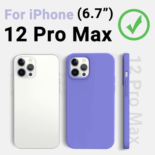 Image of DIZORO Silicone Back Case for iPhone 12 Pro Max, Soft-Touch Phone Microfiber Silicone Back Cover for iPhone 12 Pro Max- Purple