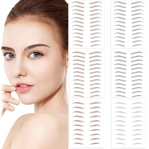 XYTAHDM 60 Paires Sourcils Autocollants, 6D Patch Autocollants de Sourcils, Eyebrow Tattoos Stickers Autocollant Bionique pour Sourcils, Faux Sourcils Pochoirs...