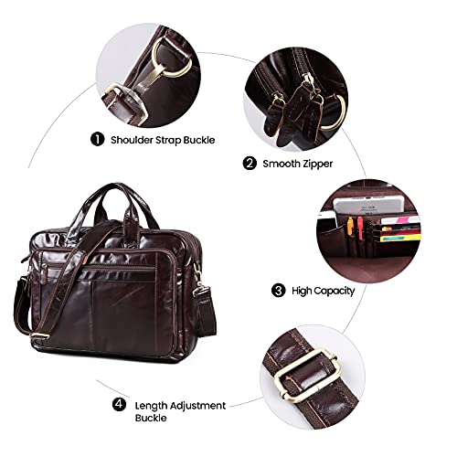 leather men's briefcase, large capacity messenger bag, laptop handbag, holiday gift travel crossbody bag3