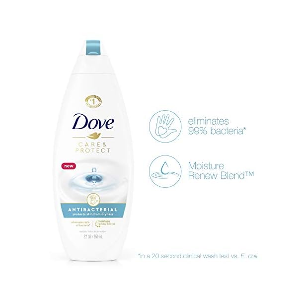 Dove Body Wash For All Skin Types Antibacterial Body Wash Protects from Dryness, 22 Fl Oz (Pack of 4)