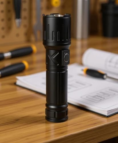 Image of M981 Heavy Duty Metal Torch | 150W High Brightness LED | Rechargeable 2400mAh Battery | Zoomable Focus | Type-C Fast Charging Torch for Night & Outdoor